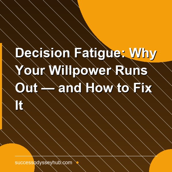Decision Fatigue: Why Your Willpower Runs Out — and How to Fix It