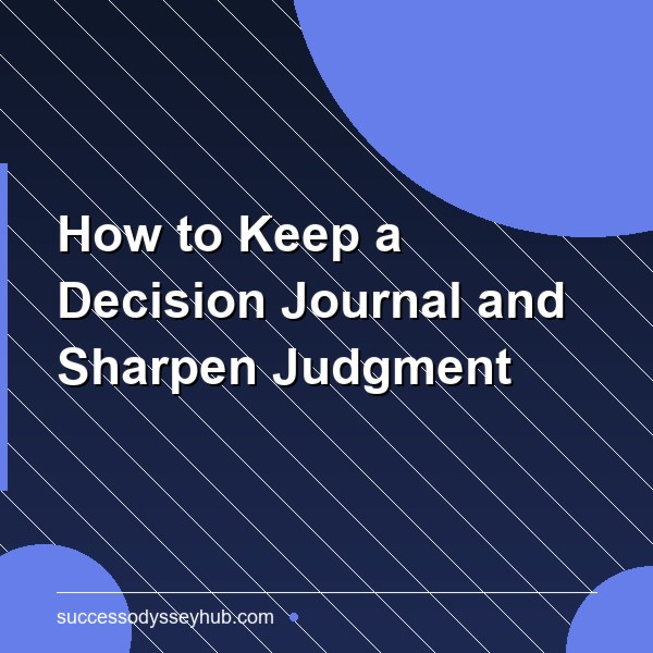 How to Keep a Decision Journal: The Practice That Compounds Your Judgment