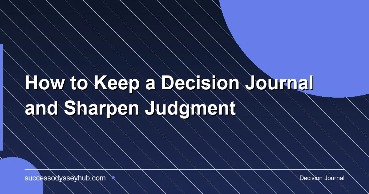 Decision journal — a systematic practice for recording and reviewing decisions to build calibrated judgment and improve decision quality over time