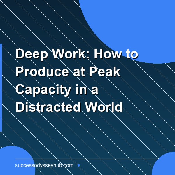 Deep Work: How to Produce at Peak Capacity in a Distracted World
