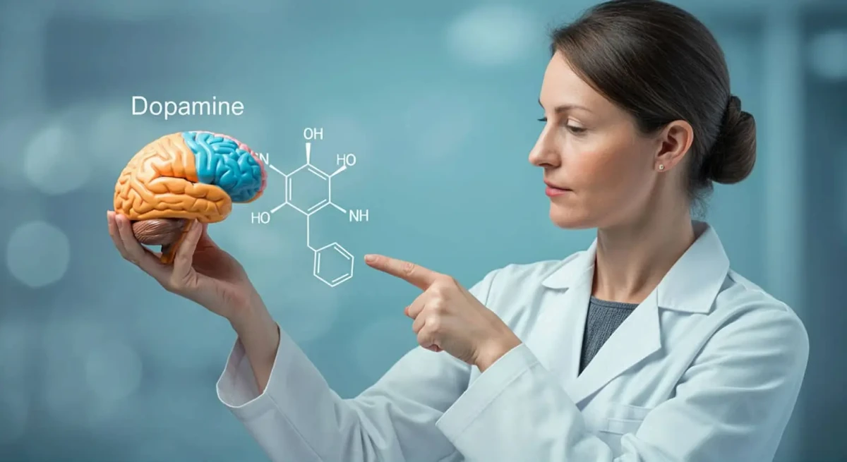 Neural dopamine pathways illuminated — how the brain's reward system is hijacked by digital algorithms, social media, and infinite scroll