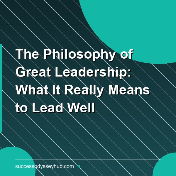 The Philosophy of Great Leadership: What It Really Means to Lead Well