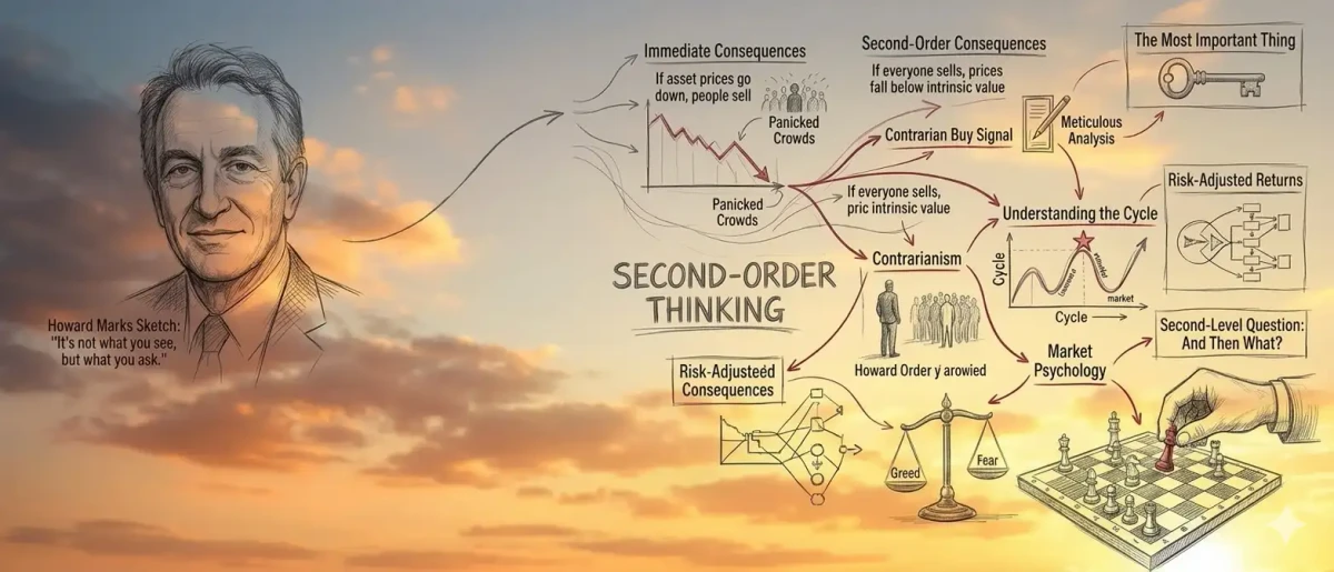 Second-order thinking — seeing beyond immediate consequences to the downstream effects that actually determine outcomes in complex systems